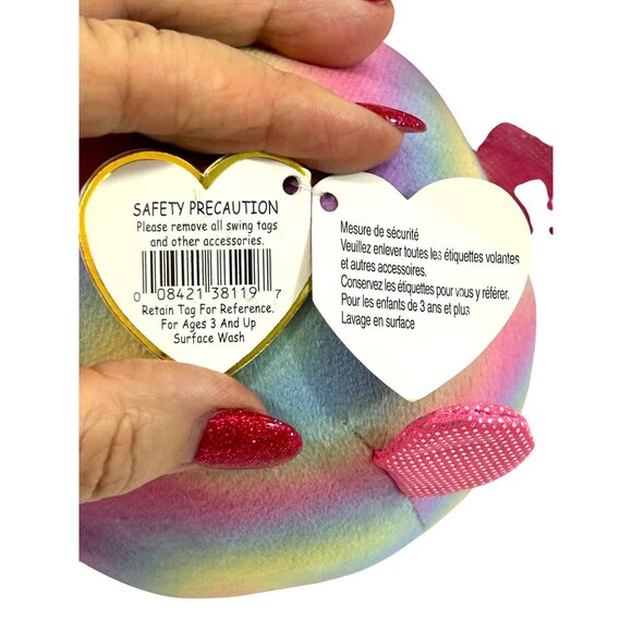 Ty Beanie Ballz Rainbow Fish Tie-Dyed  5” Unisex Kids Stuffed Animal Beanbag - Picture 10 of 14